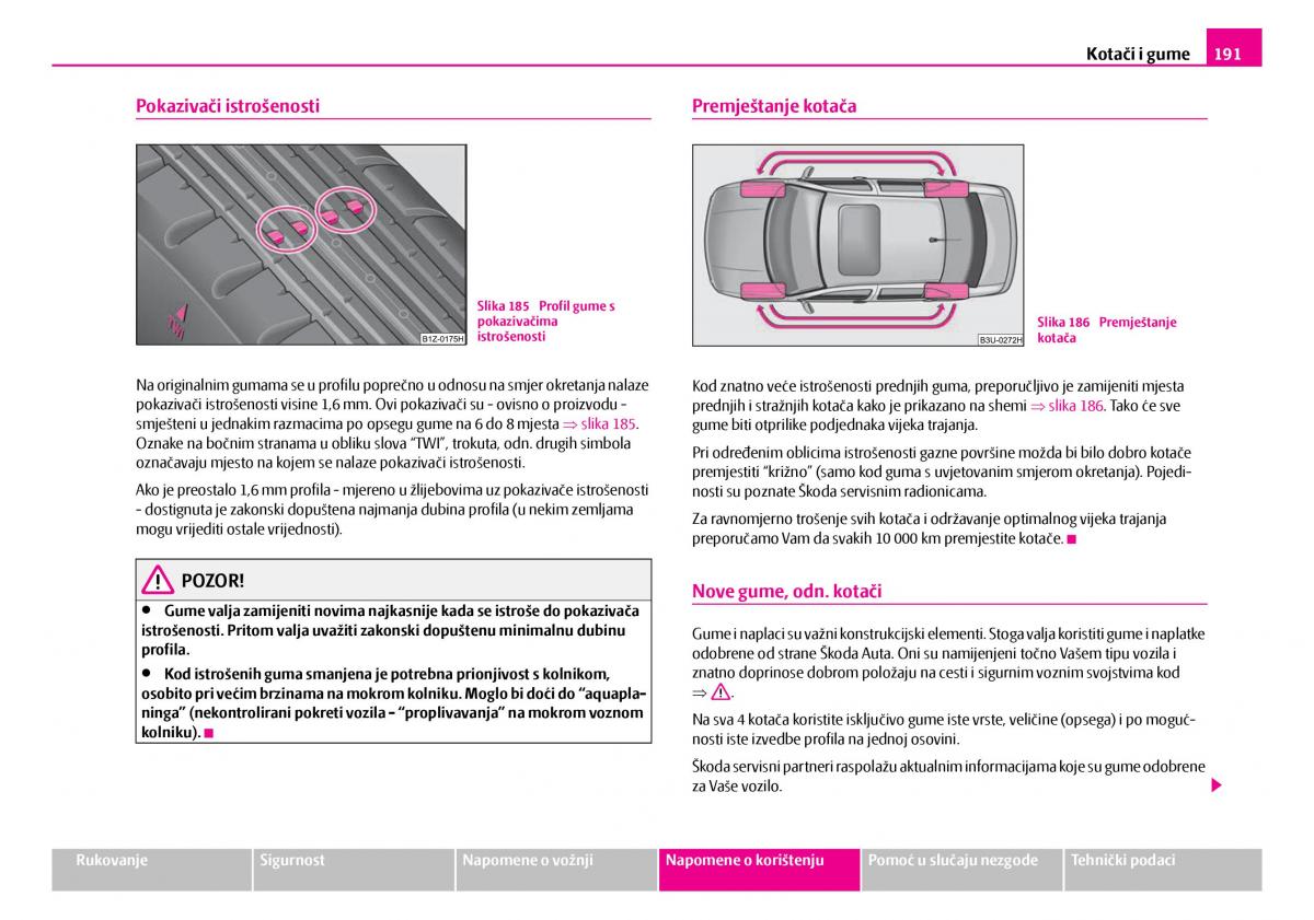 Skoda Superb I 1 vlasnicko uputstvo / page 192