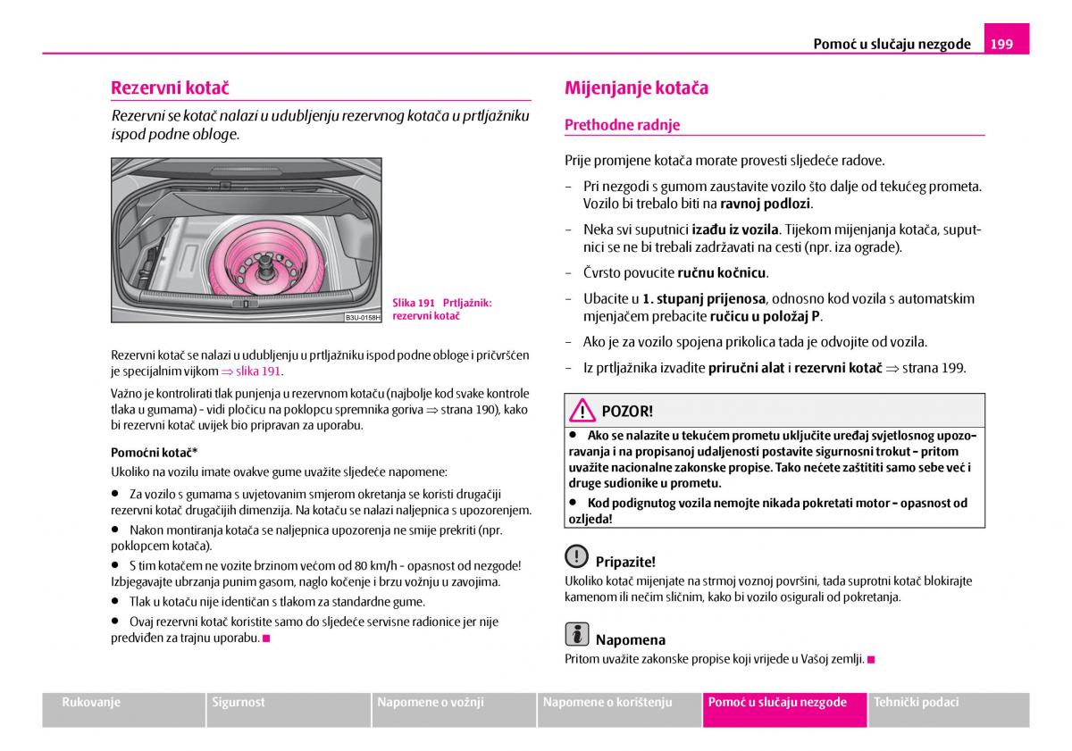 Skoda Superb I 1 vlasnicko uputstvo / page 200