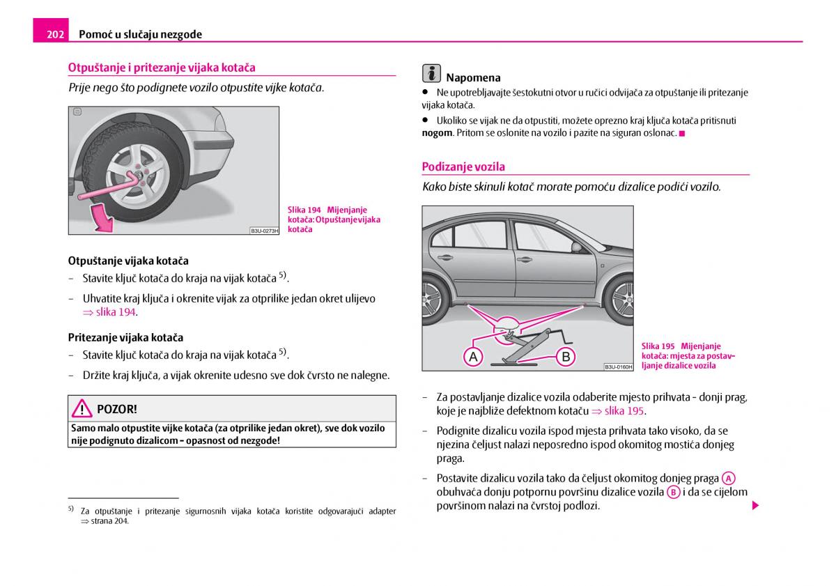 Skoda Superb I 1 vlasnicko uputstvo / page 203