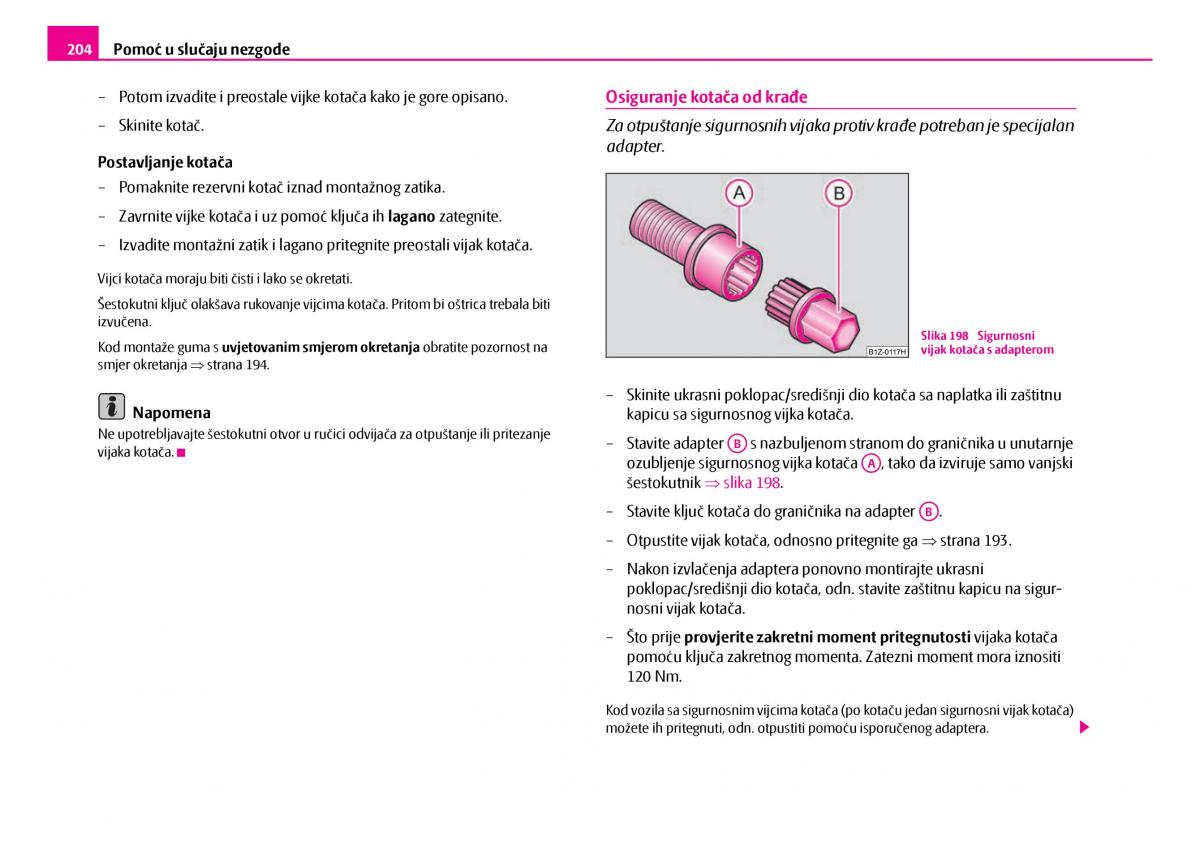 Skoda Superb I 1 vlasnicko uputstvo / page 205