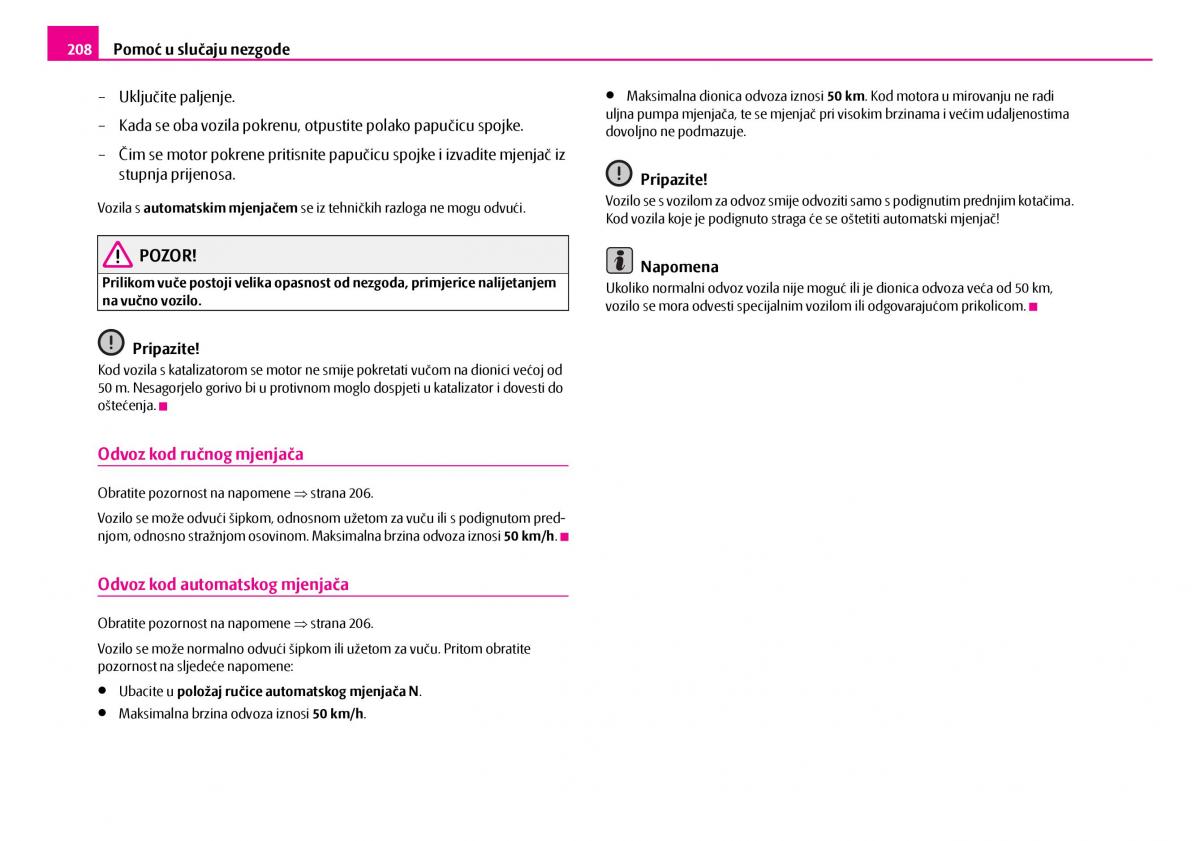 Skoda Superb I 1 vlasnicko uputstvo / page 209
