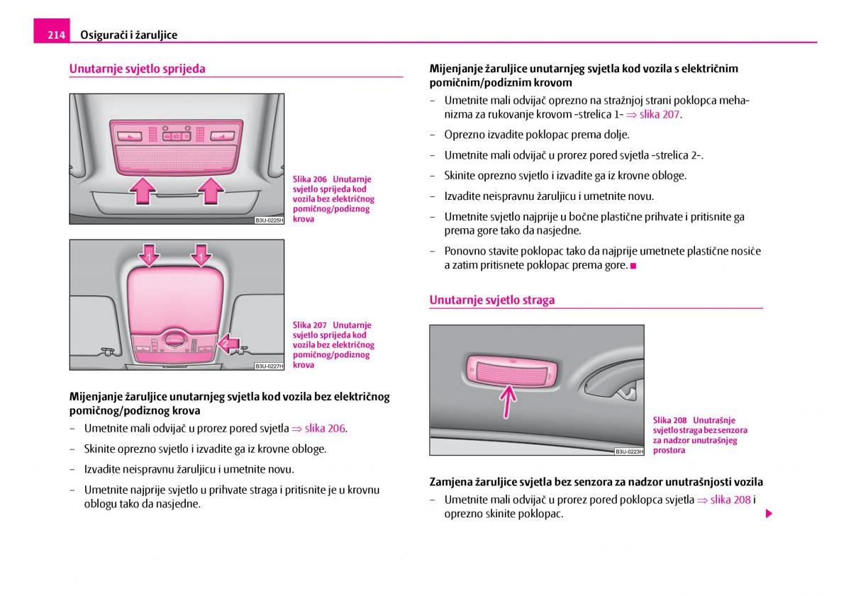 Skoda Superb I 1 vlasnicko uputstvo / page 215