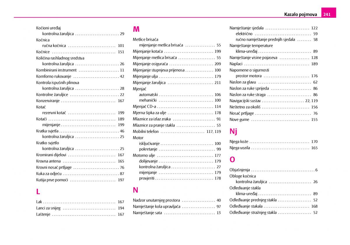 Skoda Superb I 1 vlasnicko uputstvo / page 242