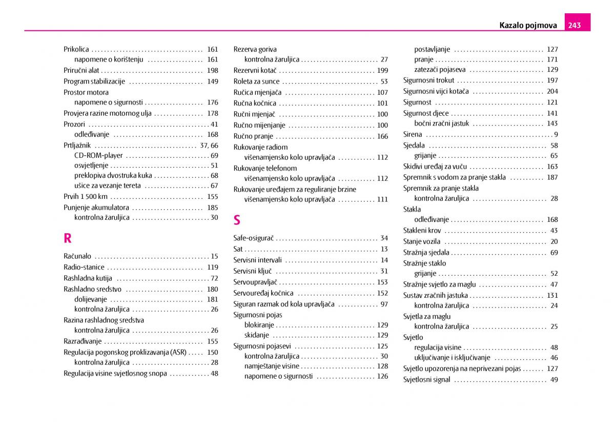 Skoda Superb I 1 vlasnicko uputstvo / page 244