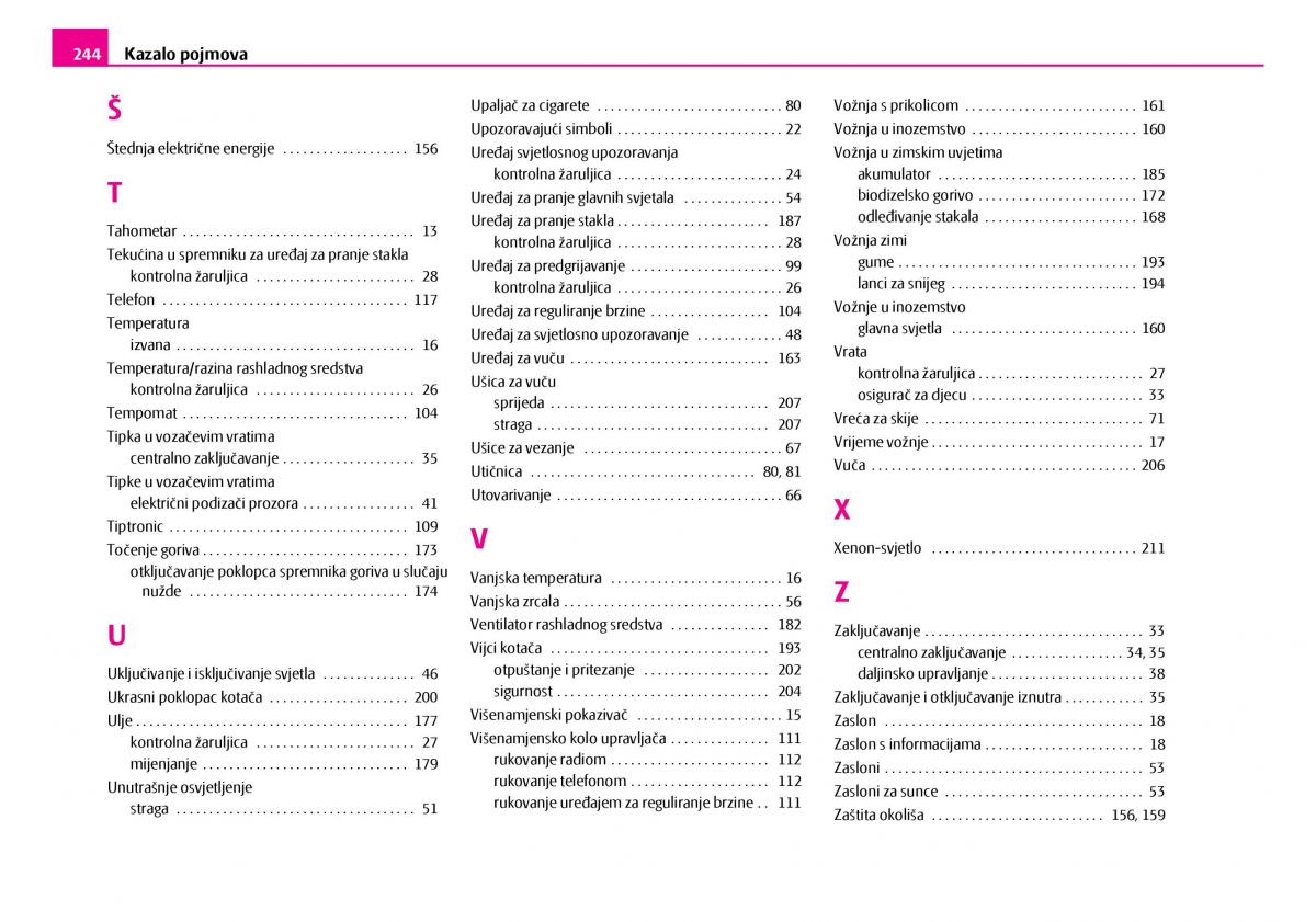 Skoda Superb I 1 vlasnicko uputstvo / page 245