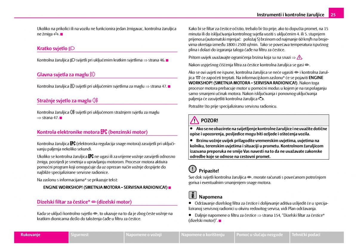 Skoda Superb I 1 vlasnicko uputstvo / page 26