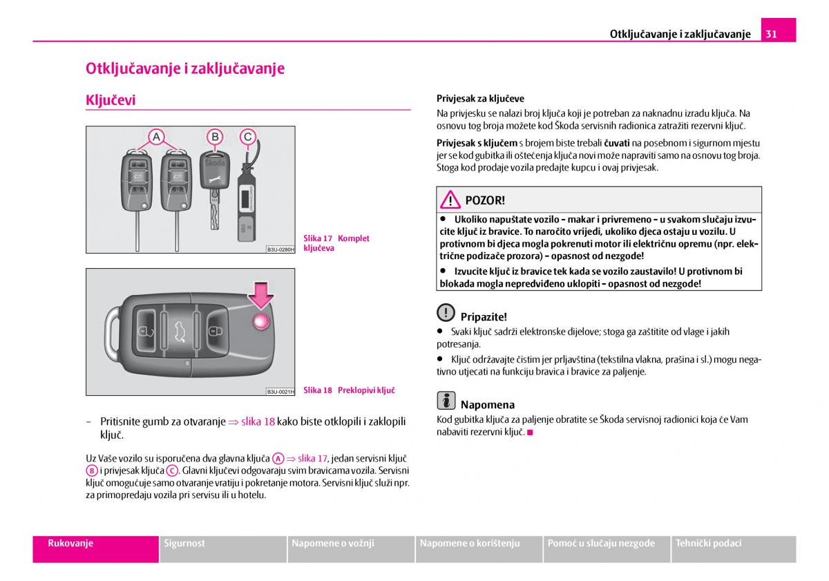 Skoda Superb I 1 vlasnicko uputstvo / page 32