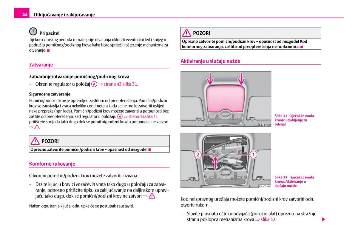 Skoda Superb I 1 vlasnicko uputstvo / page 45