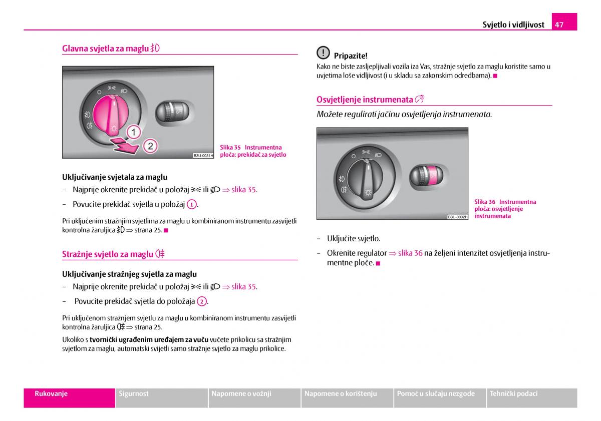 Skoda Superb I 1 vlasnicko uputstvo / page 48