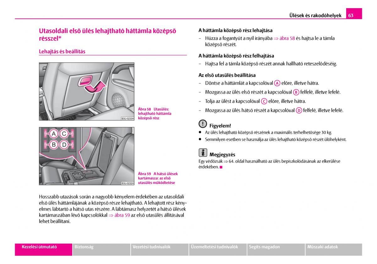 Skoda Superb I 1 Kezelesi utmutato / page 64