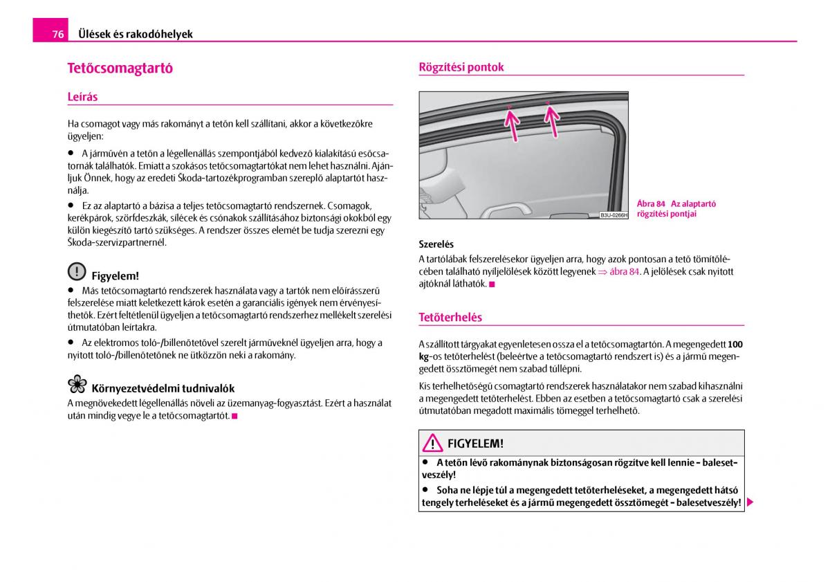 Skoda Superb I 1 Kezelesi utmutato / page 77