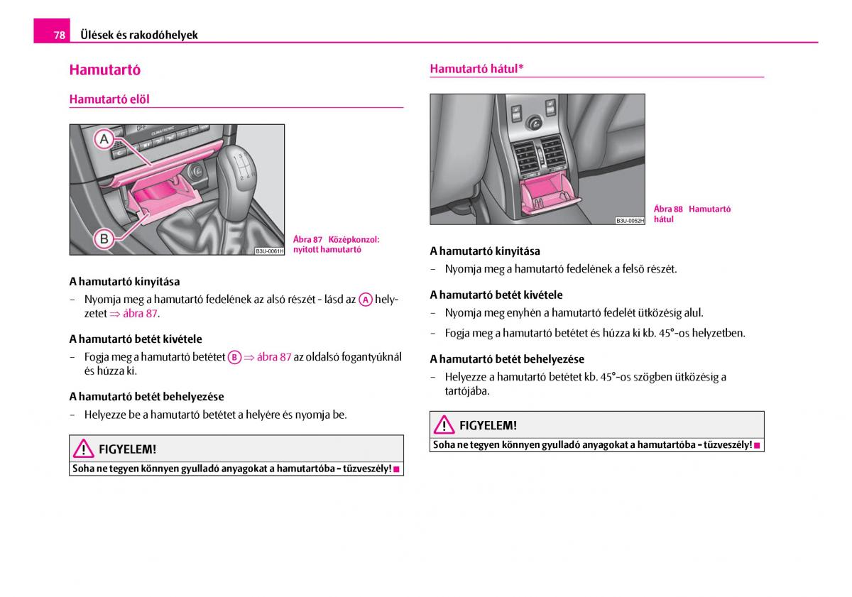 Skoda Superb I 1 Kezelesi utmutato / page 79