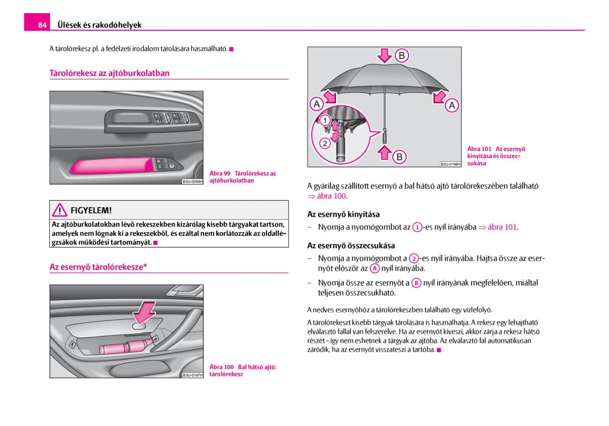 Skoda Superb I 1 Kezelesi utmutato / page 85