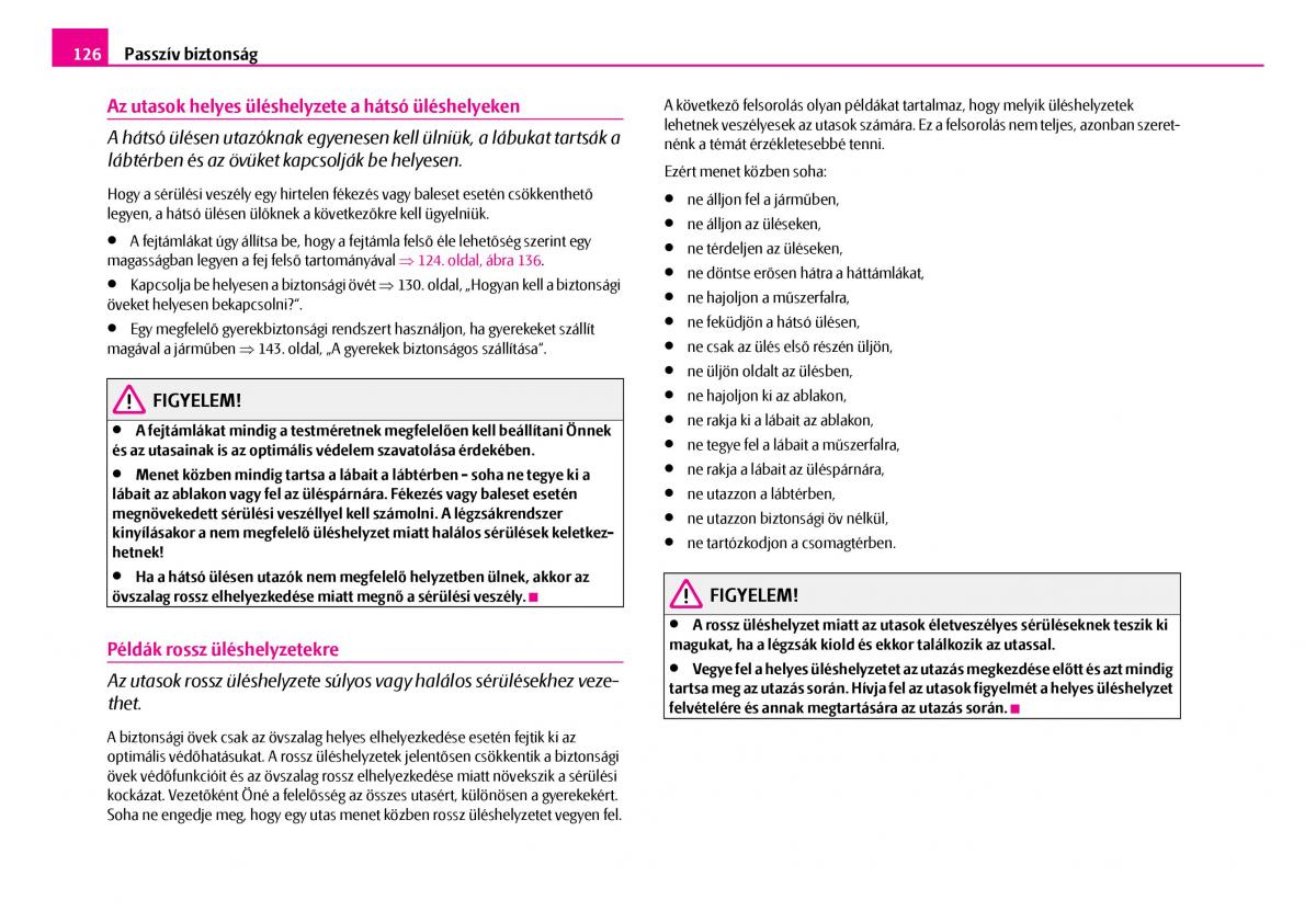 Skoda Superb I 1 Kezelesi utmutato / page 127