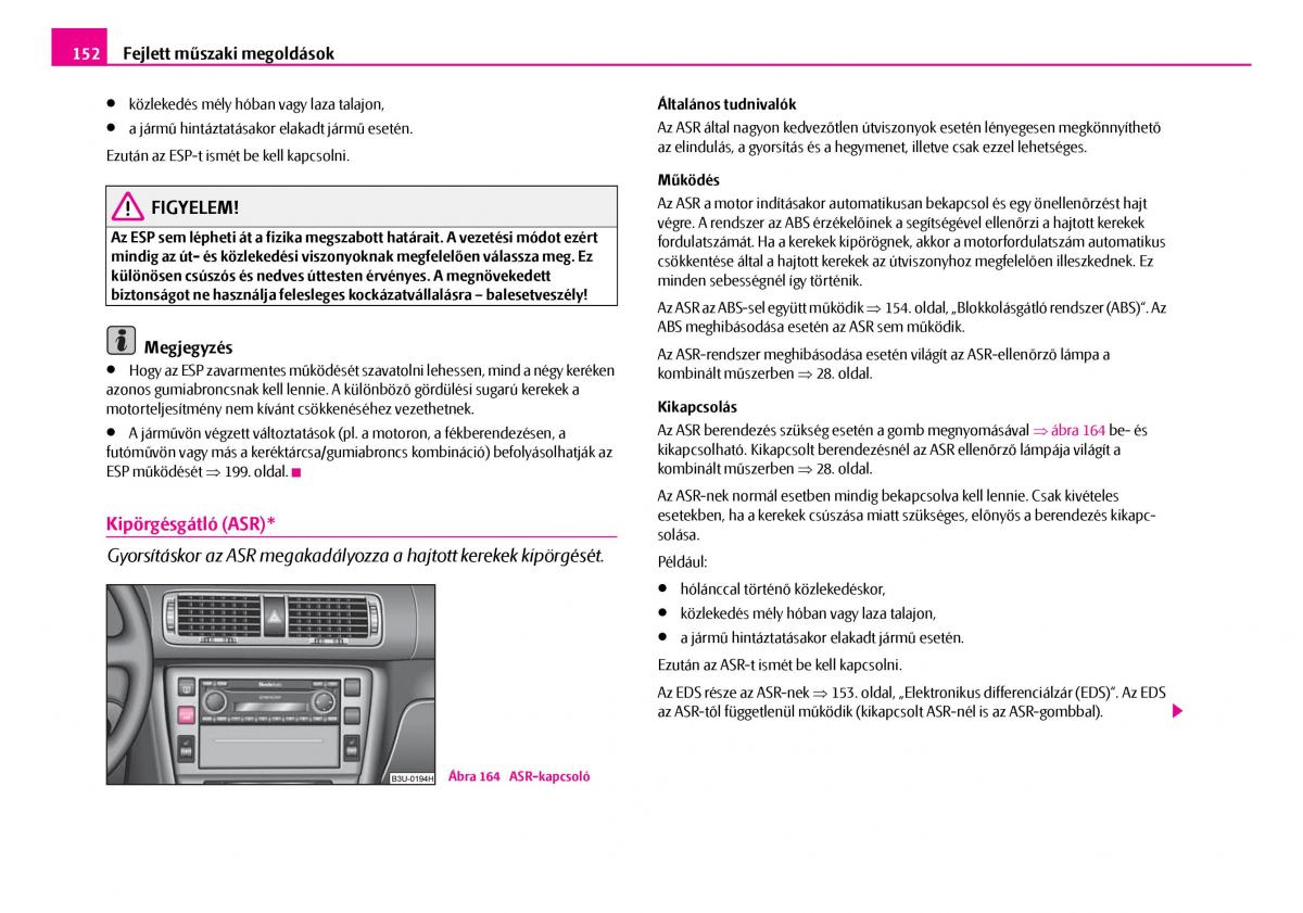 Skoda Superb I 1 Kezelesi utmutato / page 153