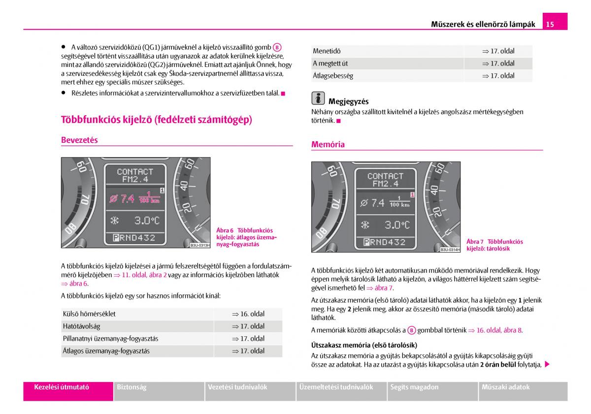 Skoda Superb I 1 Kezelesi utmutato / page 16