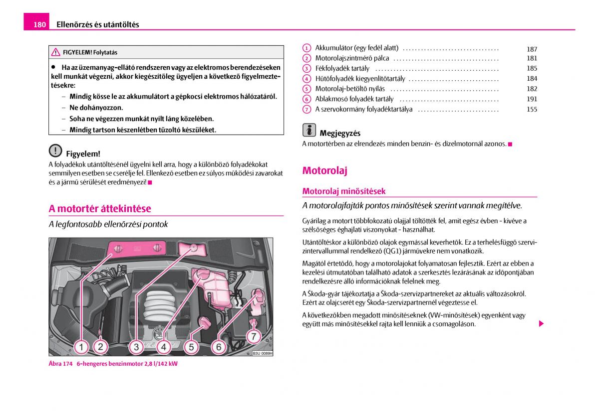 Skoda Superb I 1 Kezelesi utmutato / page 181