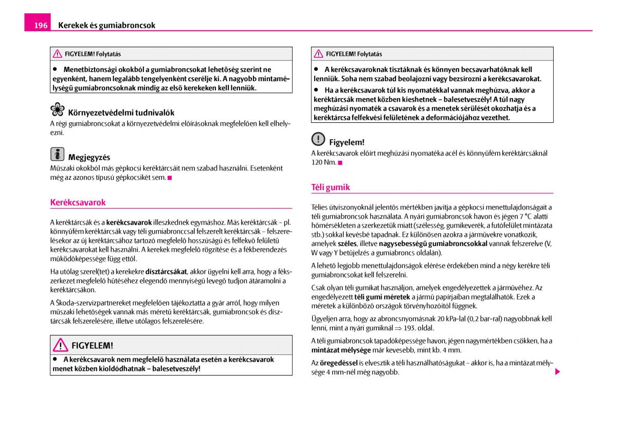 Skoda Superb I 1 Kezelesi utmutato / page 197