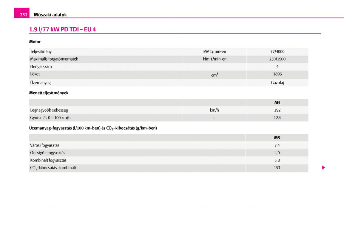 Skoda Superb I 1 Kezelesi utmutato / page 233