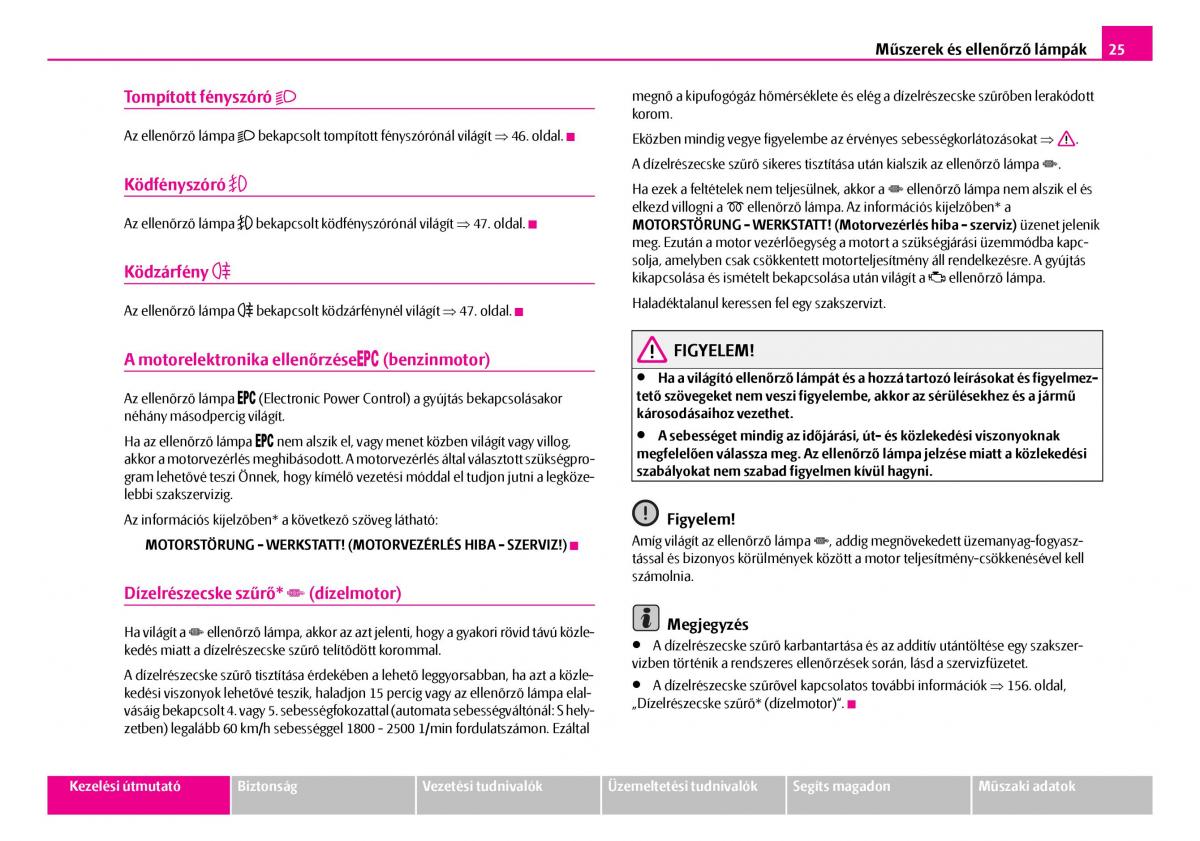 Skoda Superb I 1 Kezelesi utmutato / page 26