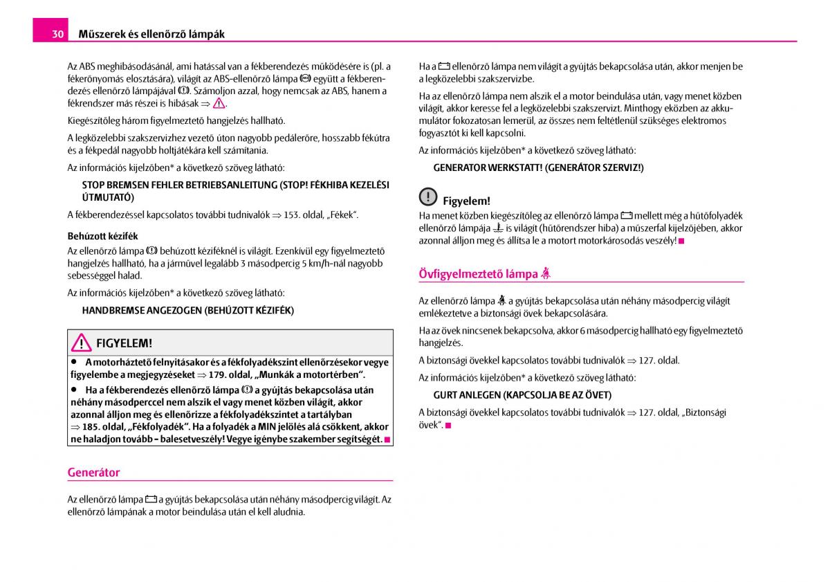 Skoda Superb I 1 Kezelesi utmutato / page 31