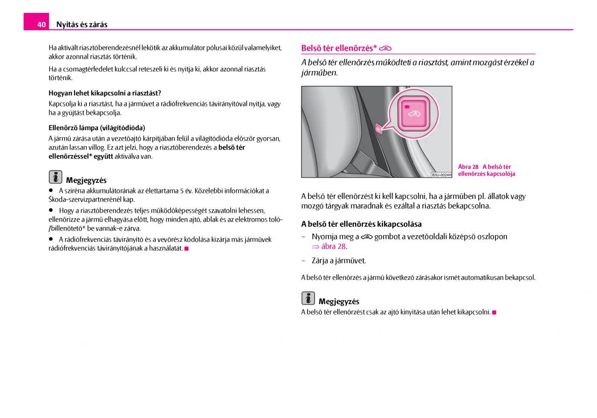 Skoda Superb I 1 Kezelesi utmutato / page 41