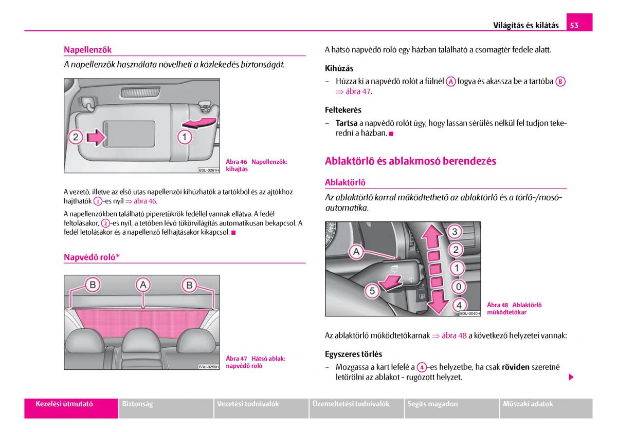 Skoda Superb I 1 Kezelesi utmutato / page 54