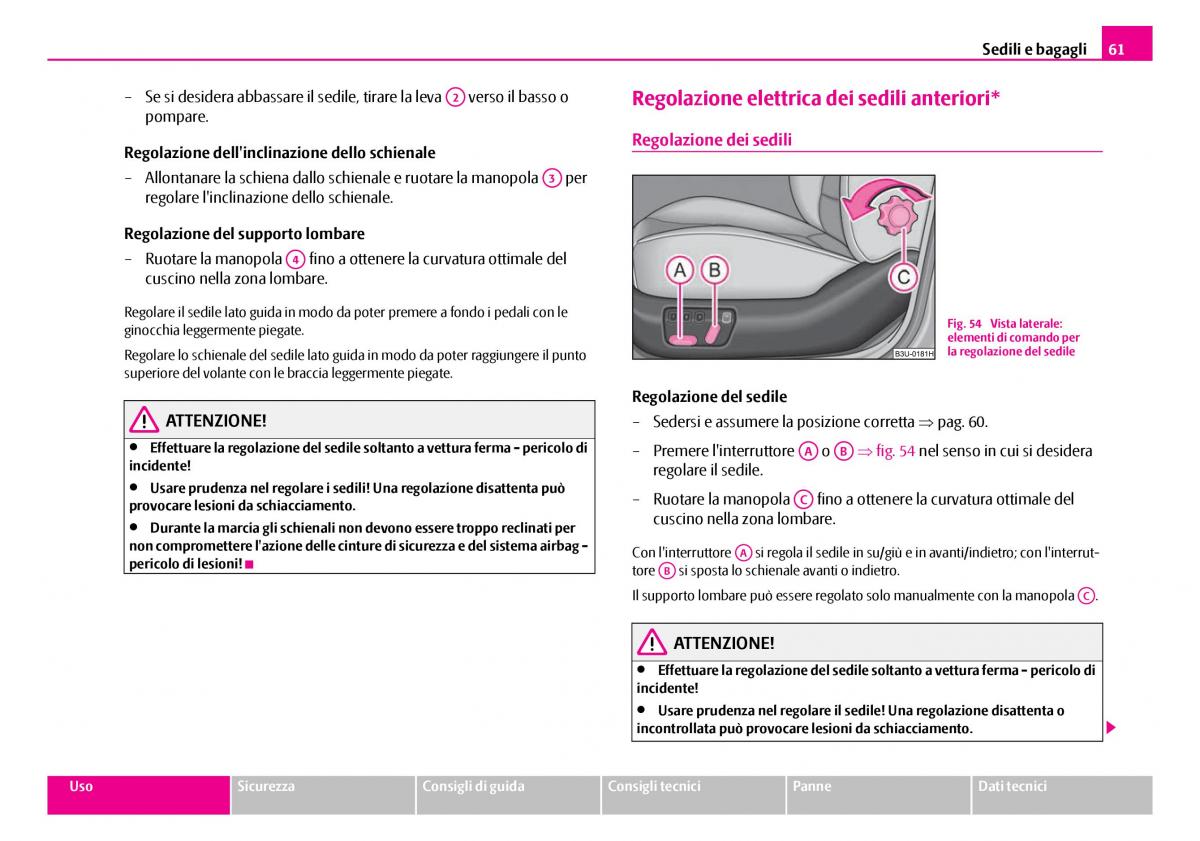 Skoda Superb I 1 manuale del proprietario / page 62