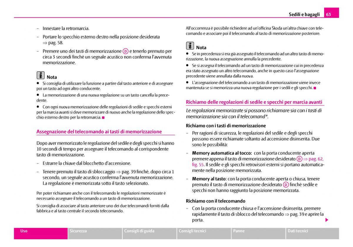 Skoda Superb I 1 manuale del proprietario / page 64