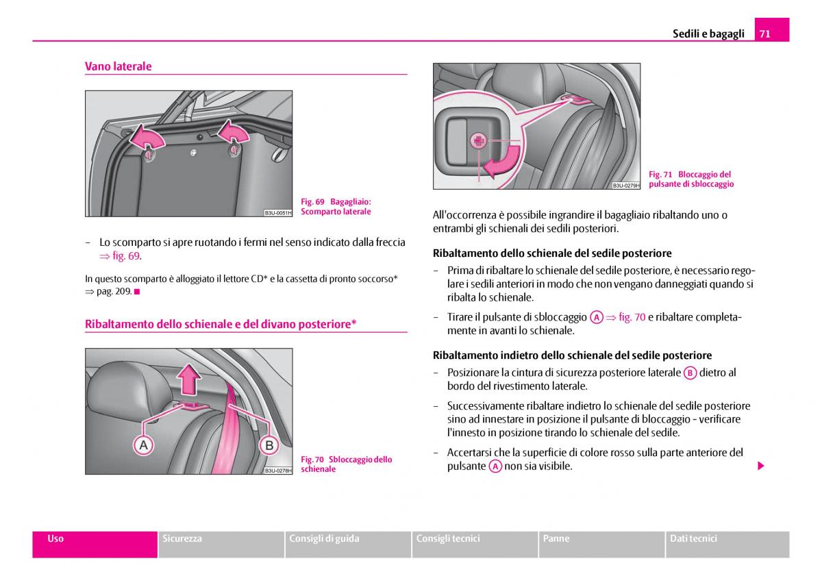 Skoda Superb I 1 manuale del proprietario / page 72