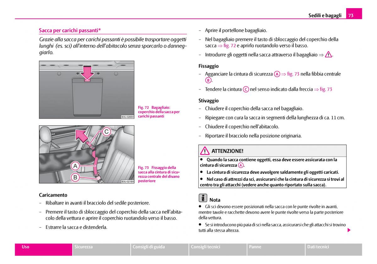 Skoda Superb I 1 manuale del proprietario / page 74