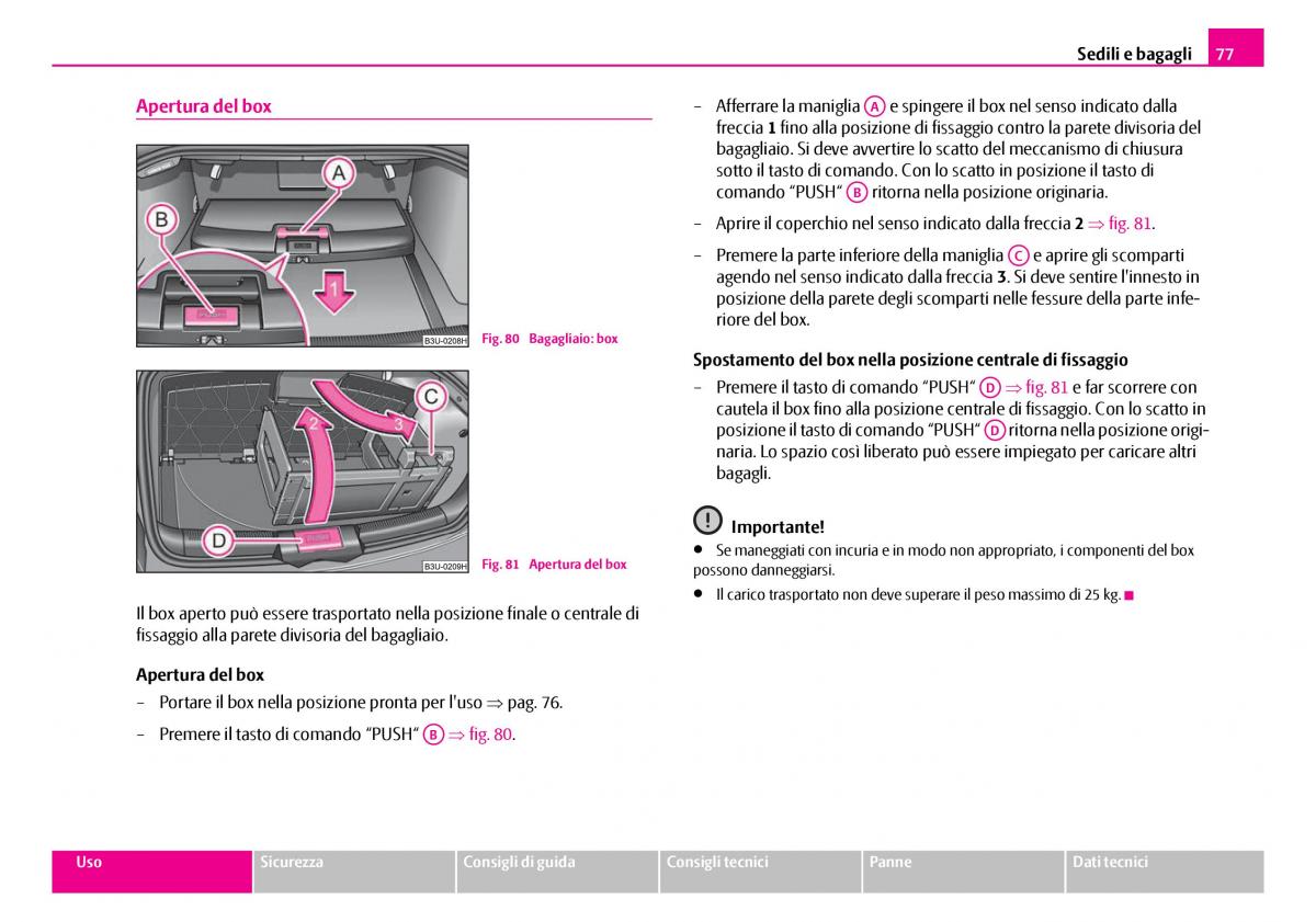 Skoda Superb I 1 manuale del proprietario / page 78