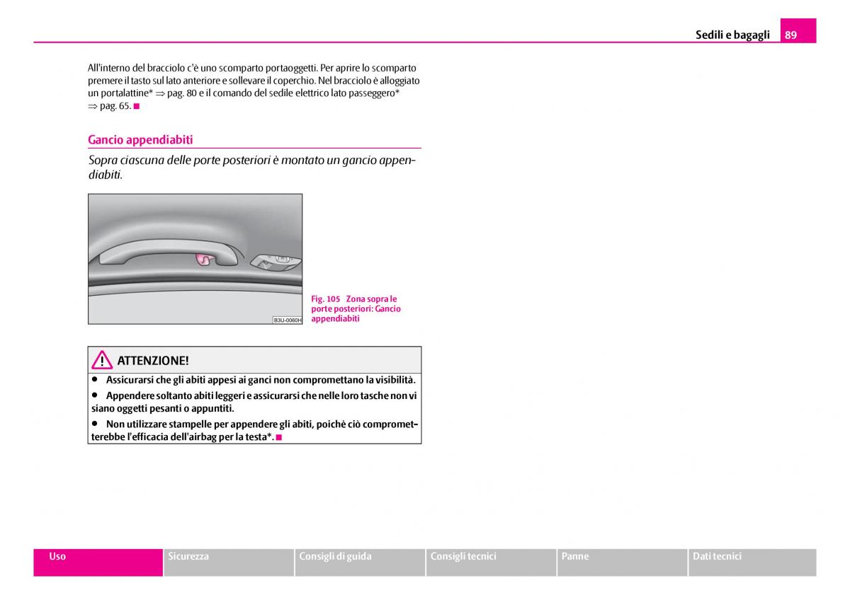 Skoda Superb I 1 manuale del proprietario / page 90