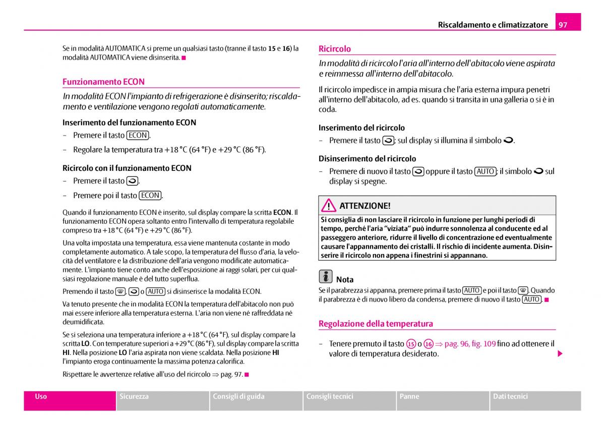 Skoda Superb I 1 manuale del proprietario / page 98