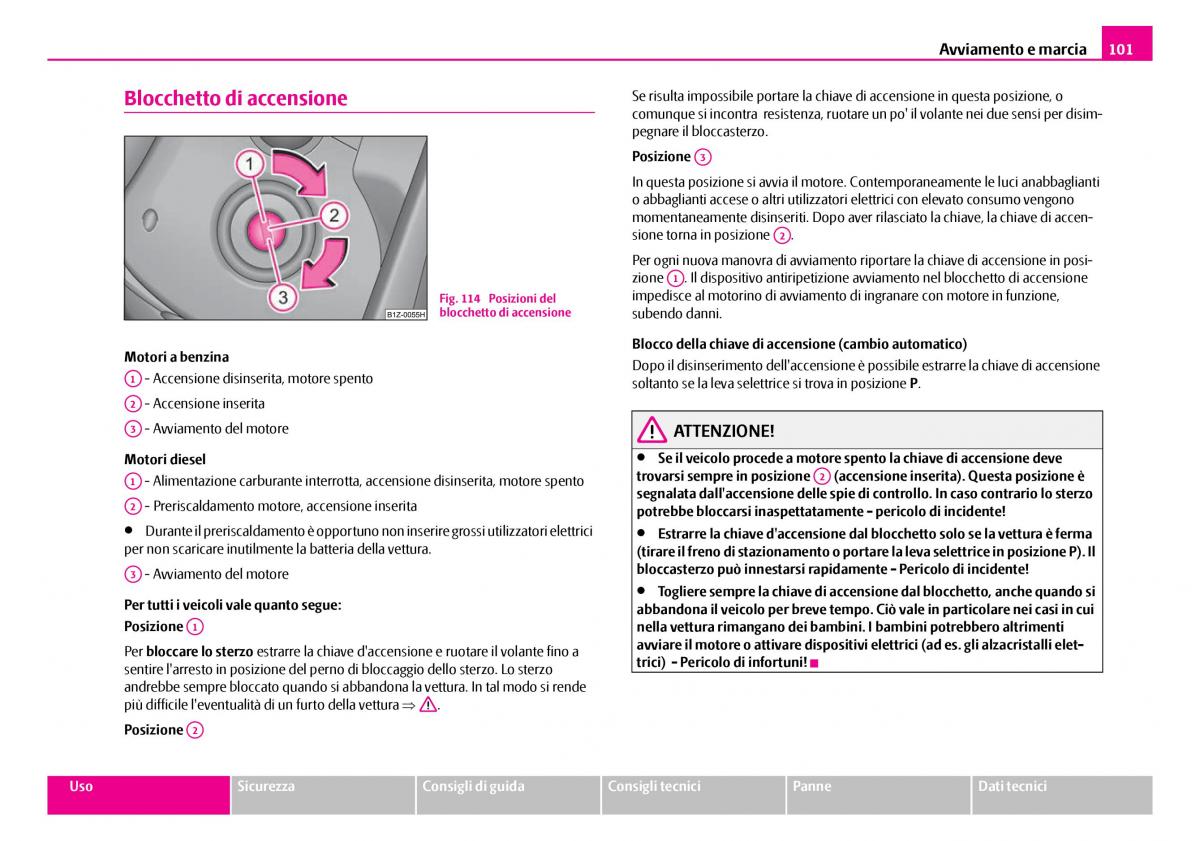 Skoda Superb I 1 manuale del proprietario / page 102