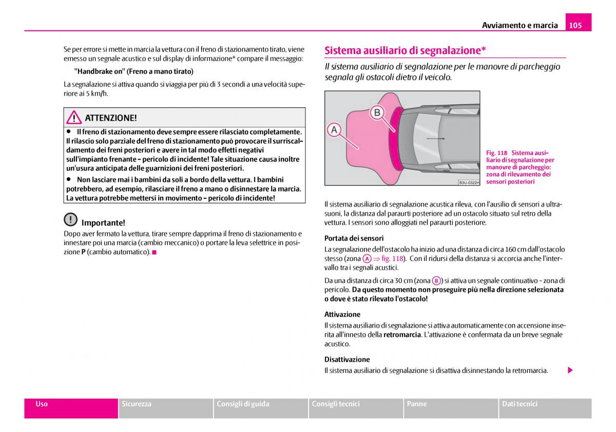 Skoda Superb I 1 manuale del proprietario / page 106