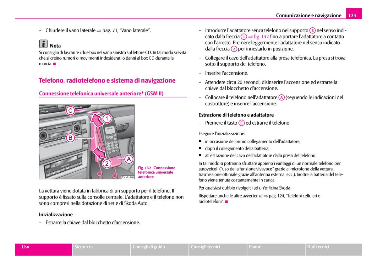 Skoda Superb I 1 manuale del proprietario / page 124