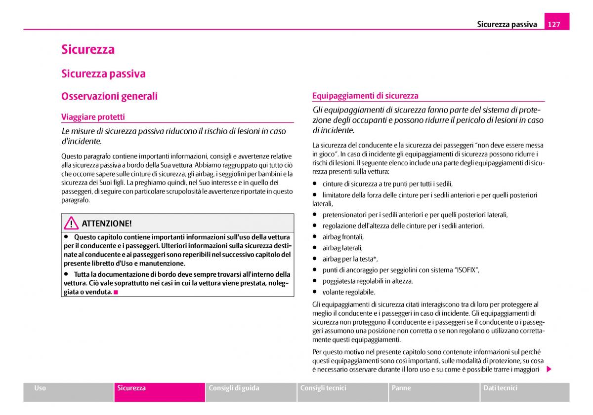 Skoda Superb I 1 manuale del proprietario / page 128