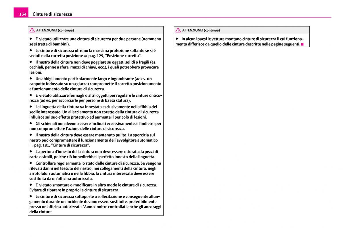 Skoda Superb I 1 manuale del proprietario / page 135