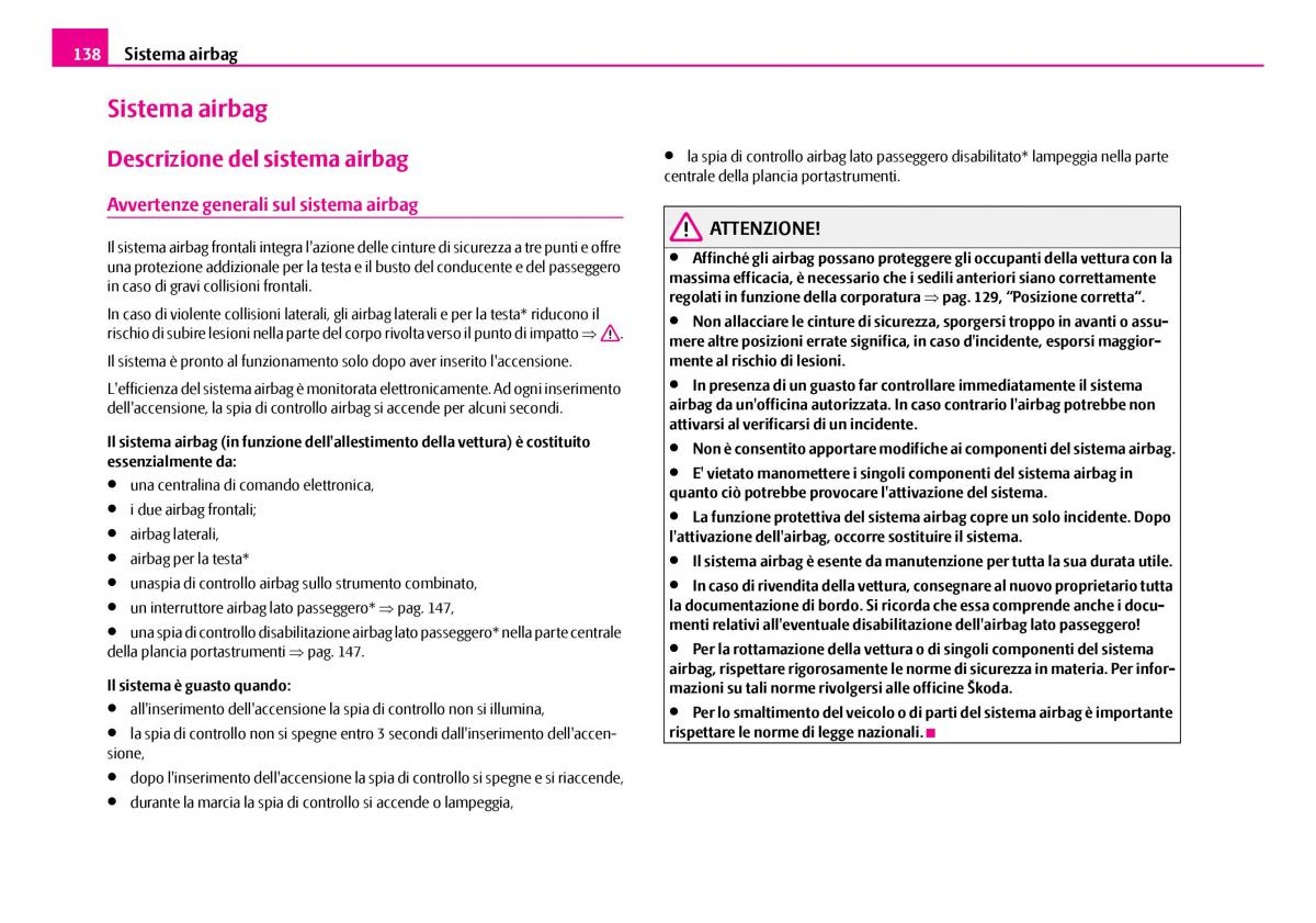 Skoda Superb I 1 manuale del proprietario / page 139