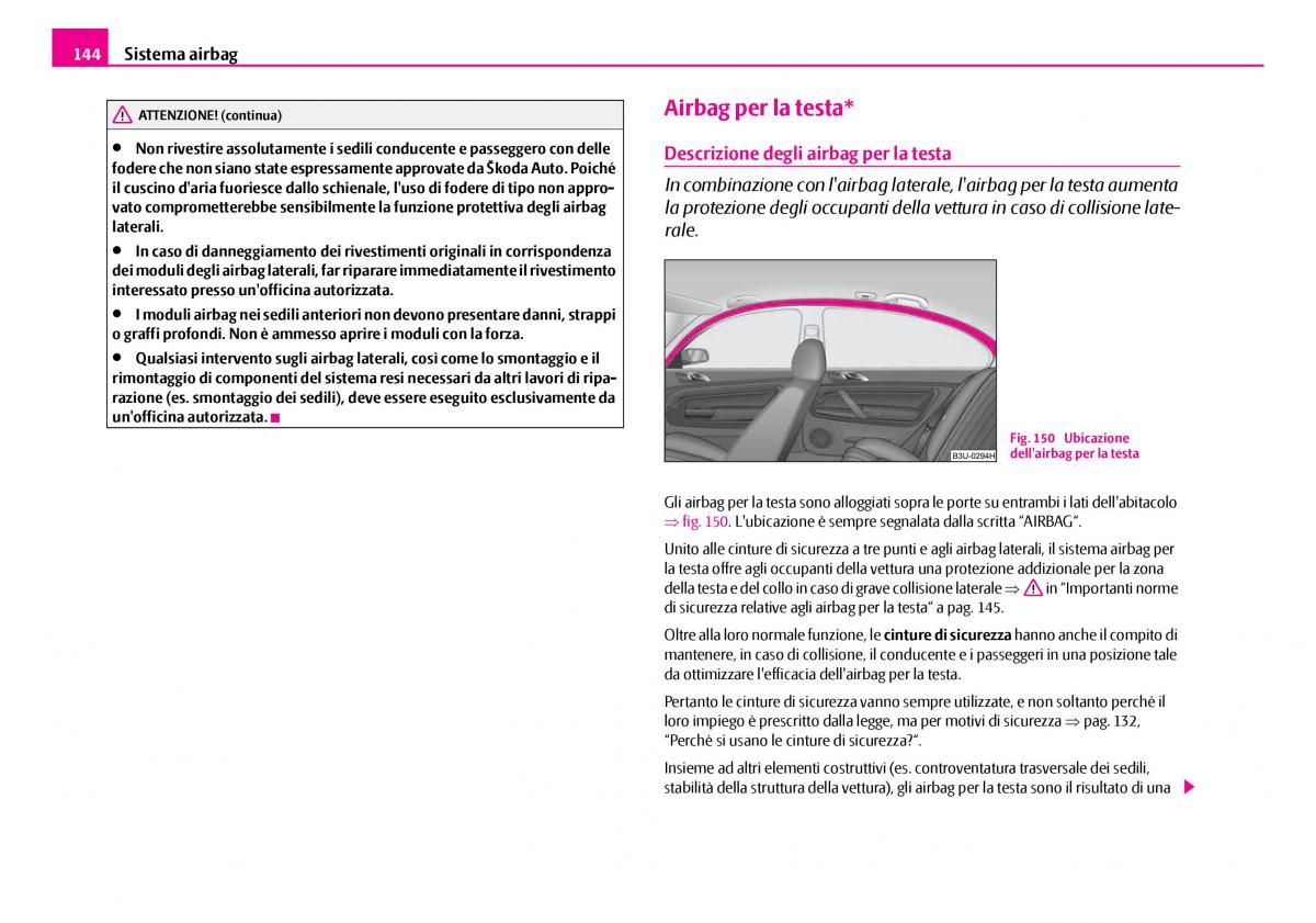 Skoda Superb I 1 manuale del proprietario / page 145