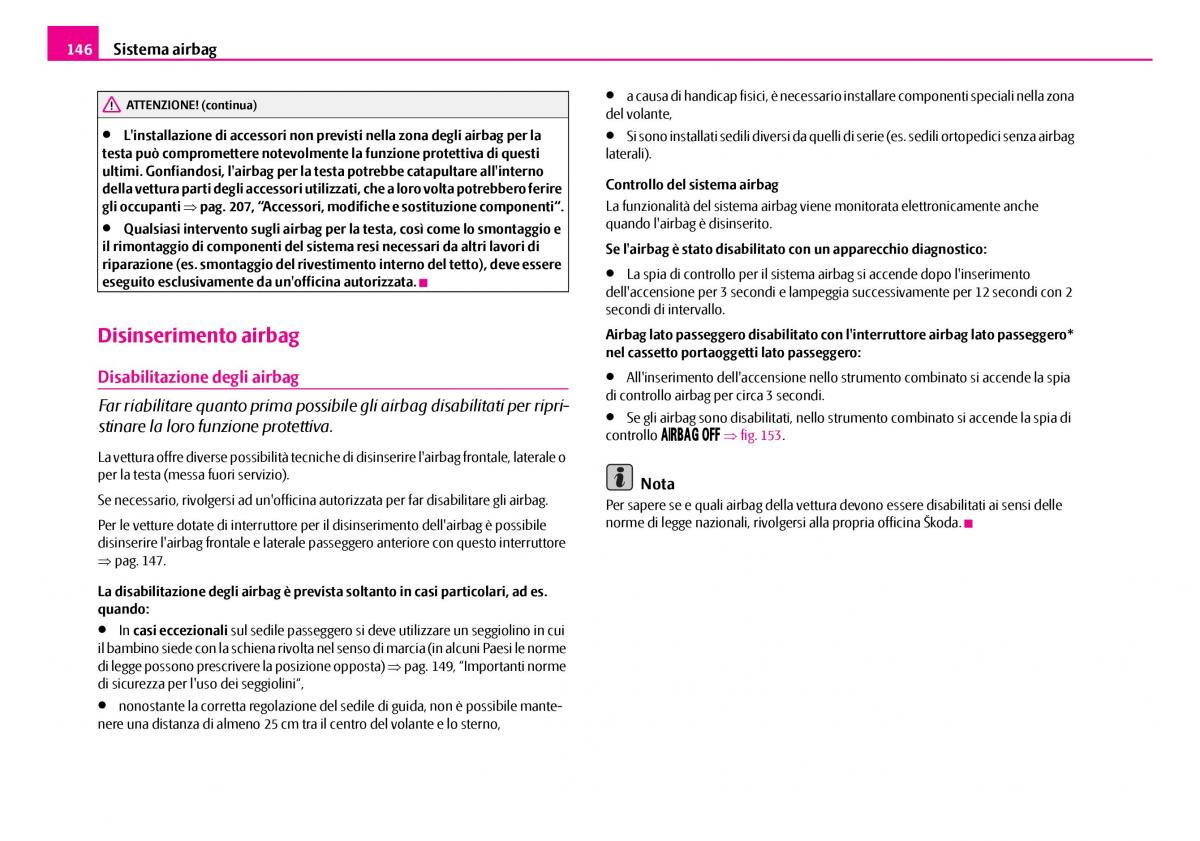 Skoda Superb I 1 manuale del proprietario / page 147
