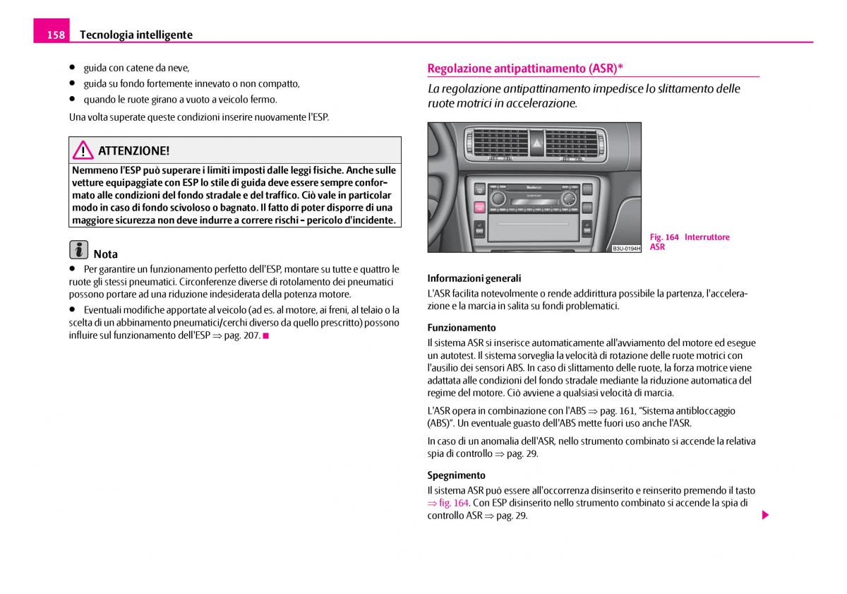 Skoda Superb I 1 manuale del proprietario / page 159