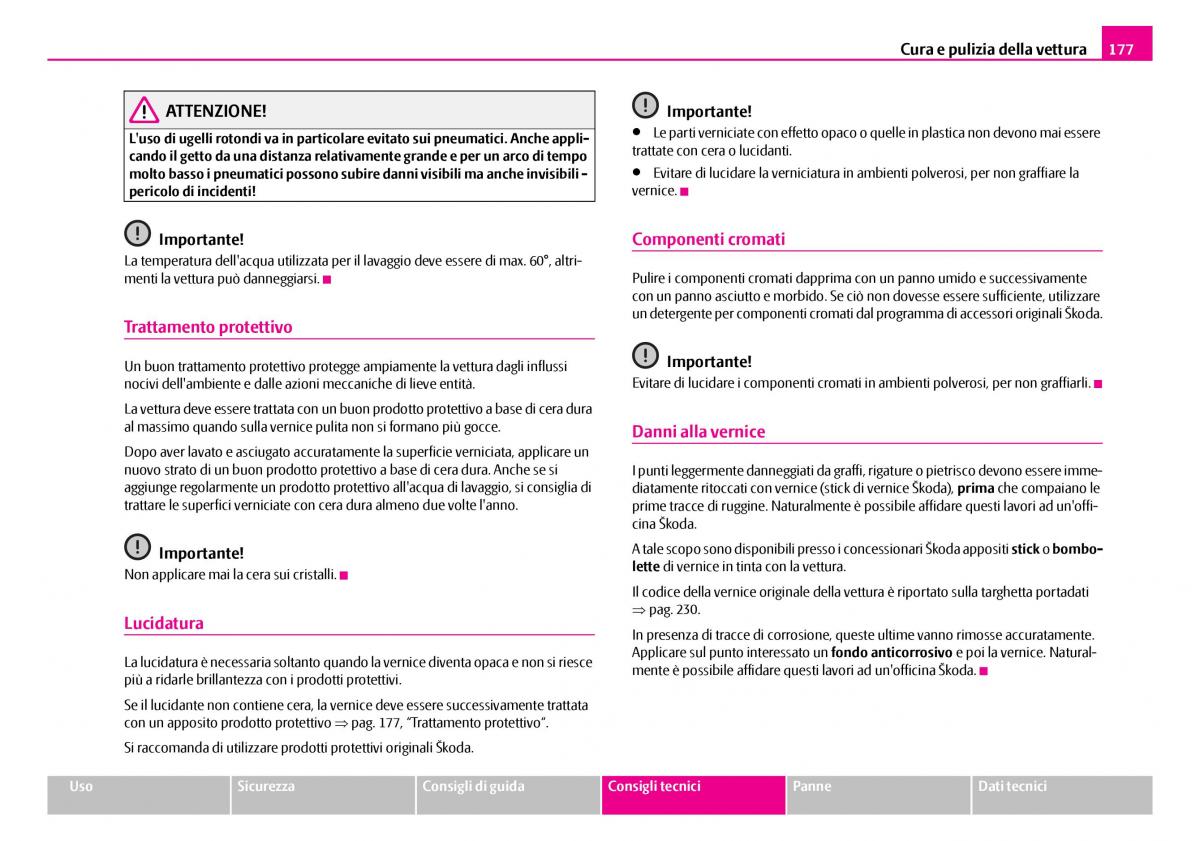 Skoda Superb I 1 manuale del proprietario / page 178