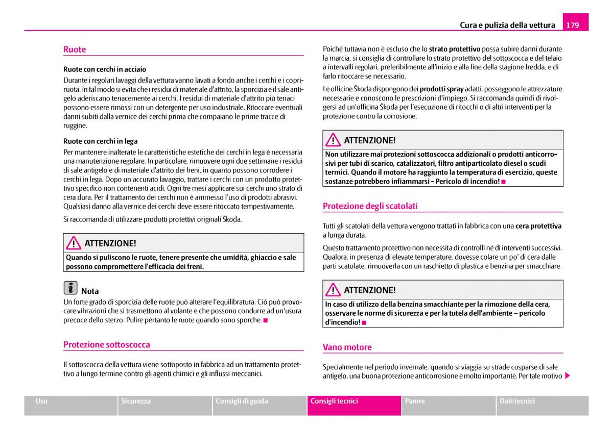 Skoda Superb I 1 manuale del proprietario / page 180