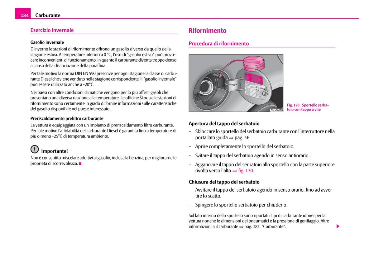 Skoda Superb I 1 manuale del proprietario / page 185