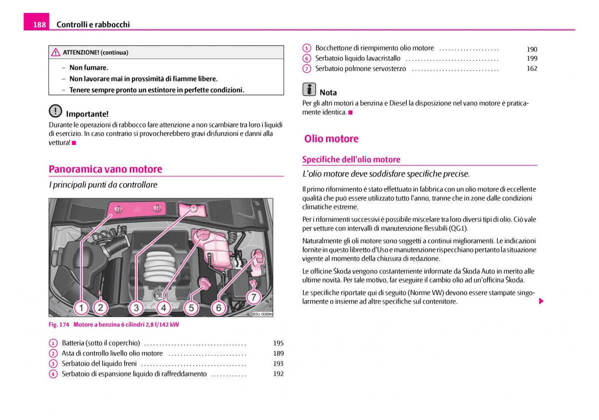 Skoda Superb I 1 manuale del proprietario / page 189