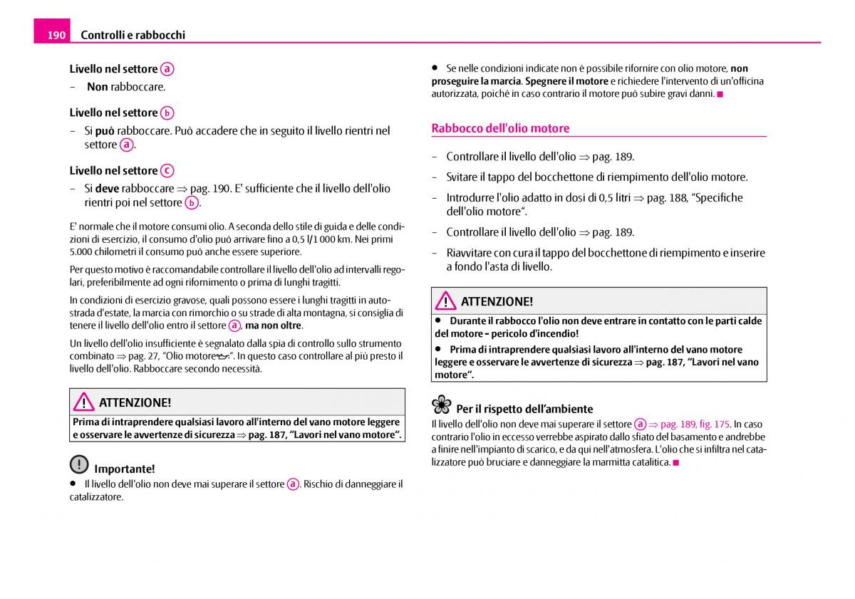 Skoda Superb I 1 manuale del proprietario / page 191