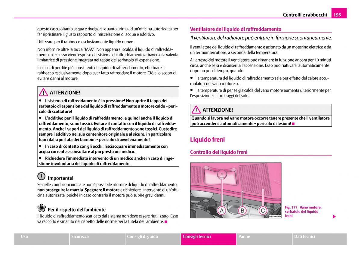 Skoda Superb I 1 manuale del proprietario / page 194