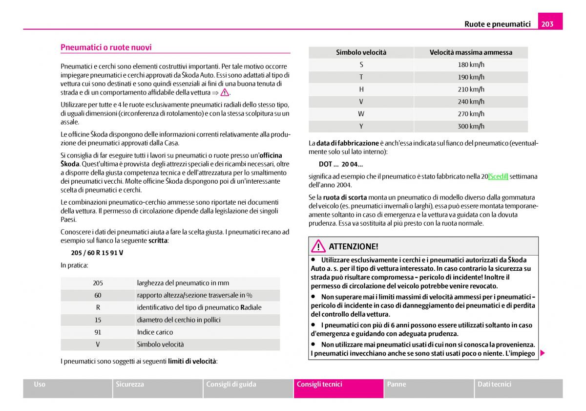 Skoda Superb I 1 manuale del proprietario / page 204